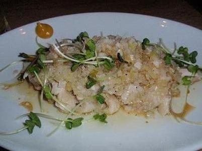 くいもんＢａｒ うましか むし鶏の白ネギソース.JPG