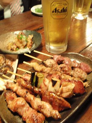 とりの巣　焼鳥盛り合わせ＆ひねすじ.JPG