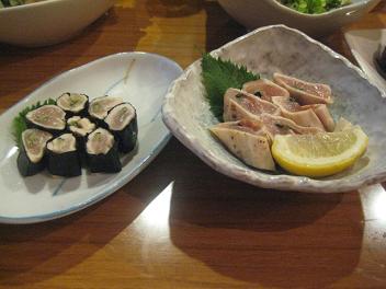 伊丹グルメ　鳥芳トリッキー　ささみ梅焼きとわさび巻き.jpg