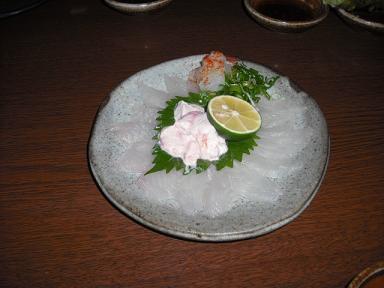 みやもと本店　カワハギの薄造り.JPG